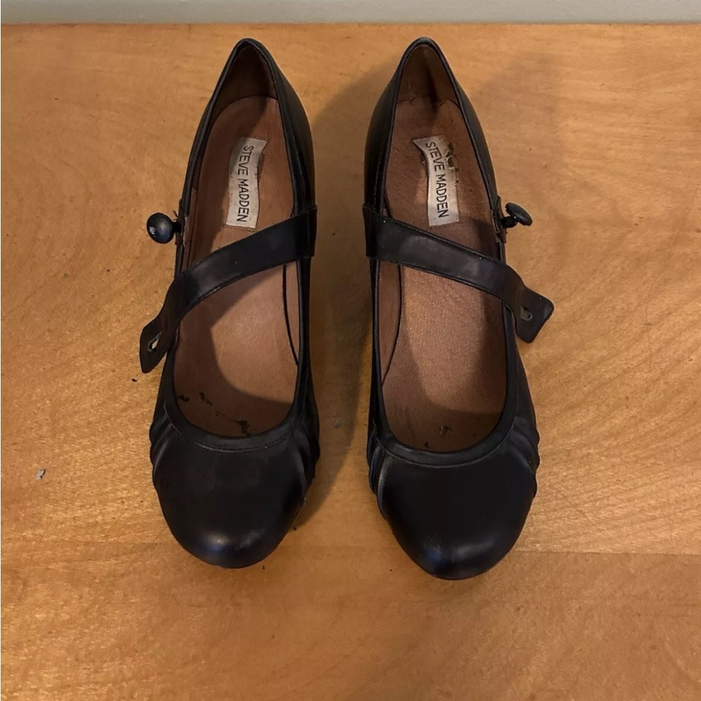 Steve Madden Black Heeled Mary Janes